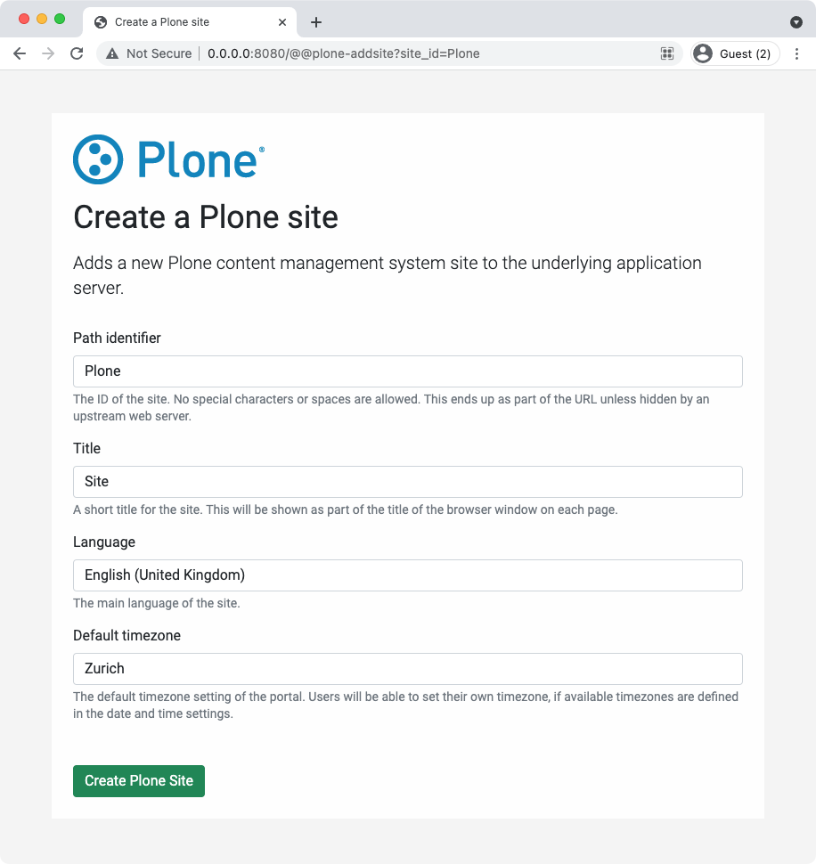 A running Plone instance.